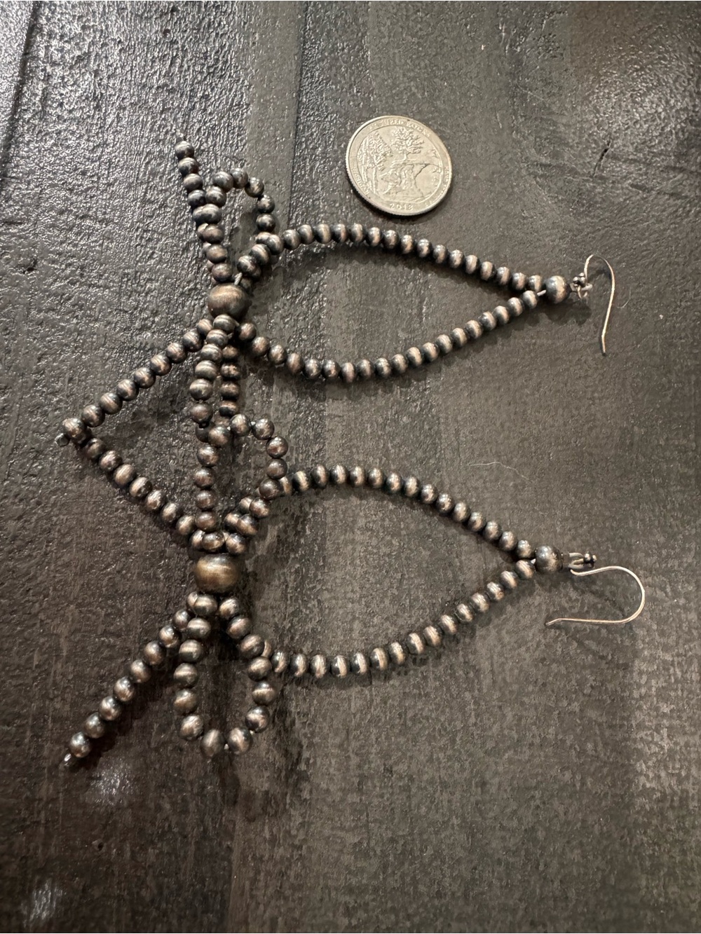 Sterling Silver- Beaded Loop Earrings